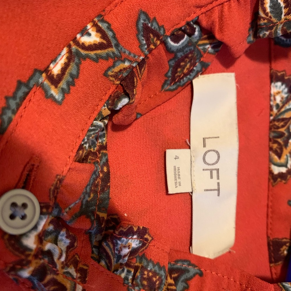 Ann Taylor LOFT Ruffle Trim Shirt Dress- NEW 🍂 - Picture 10 of 12